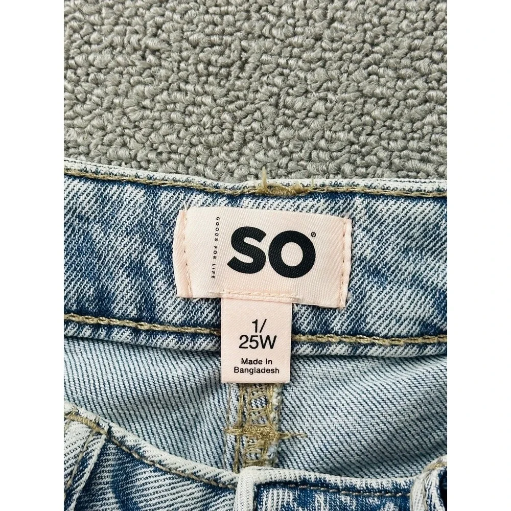 SO Jeans Women 1 / 25W Blue High Rise Straight Acid Wash Cotton Streetwear Urban